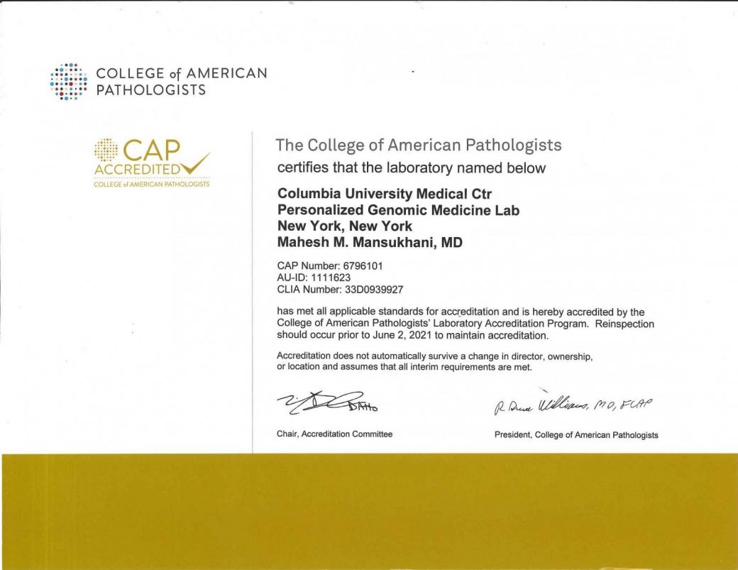 Laboratory Permits and Accreditations Pathology